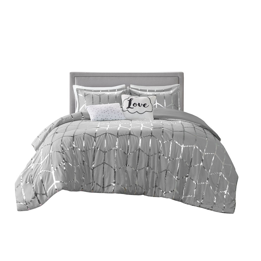 Raina Metallic Printed Comforter Set