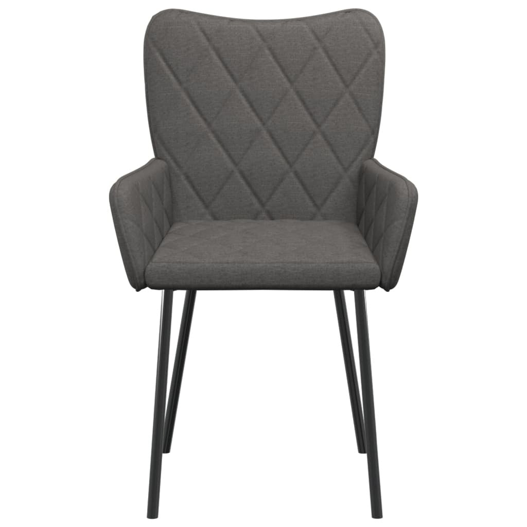 Dining Chairs 2 pcs Dark Gray Fabric