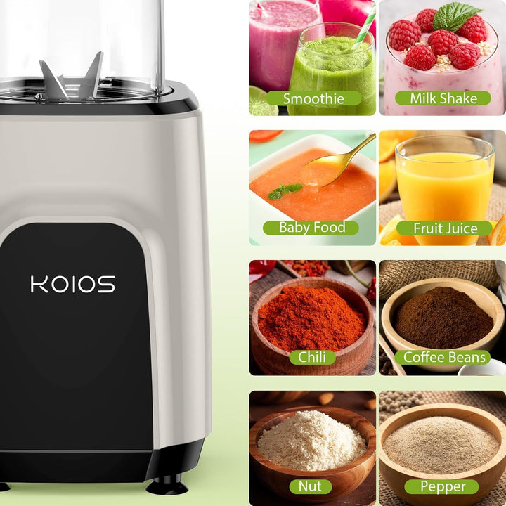 KOIOS 850W Countertop Blenders for Shakes and Smoothies;  Protein Drinks;  Nuts;  Spices;  Fruit Vegetables Drinks;  Coffee Grinder for Beans; 11-Piece Kitchen Blender Set