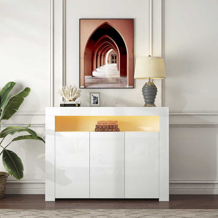 Wooden Sideboard with LED Light