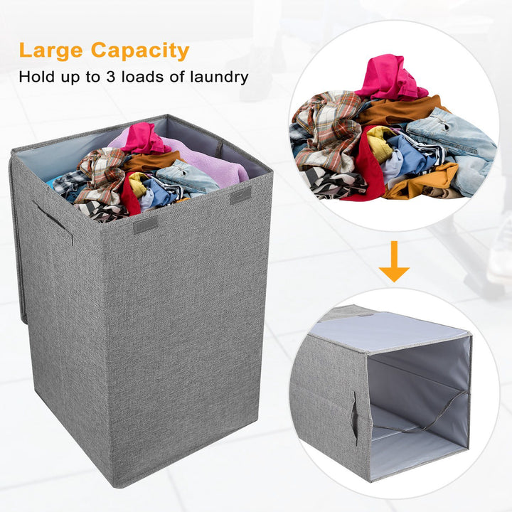 Foldable Laundry Hampers Washing Clothes Laundry Basket with Lid Handles Storage Organizer