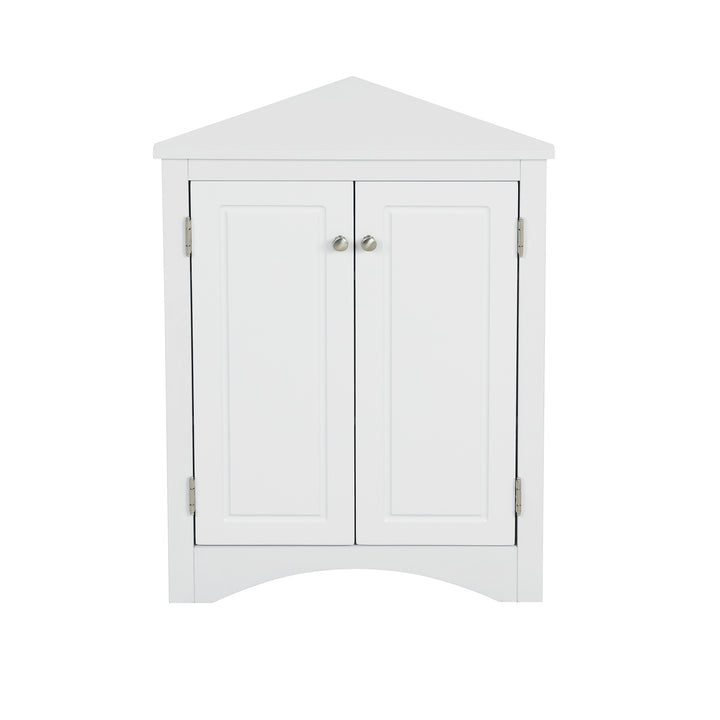 Triangle Bathroom Storage Cabinet with Adjustable Shelves, Freestanding Floor Cabinet