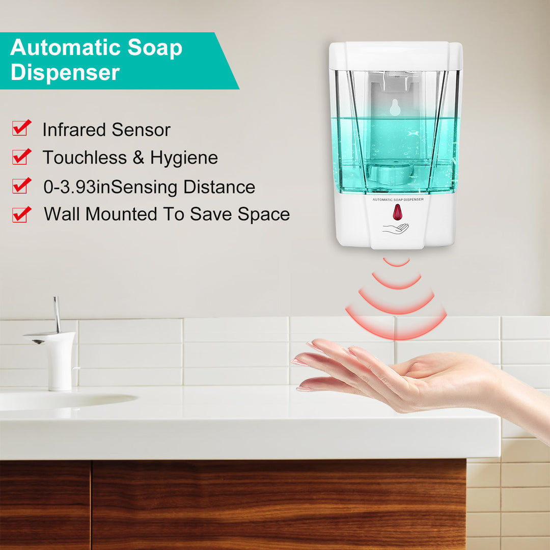 Automatic Soap Dispenser 700ML/29OZ Wall Mounted Sensor Refillable Hand Gel Dispenser