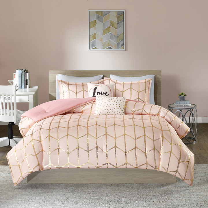 Raina Metallic Printed Comforter Set