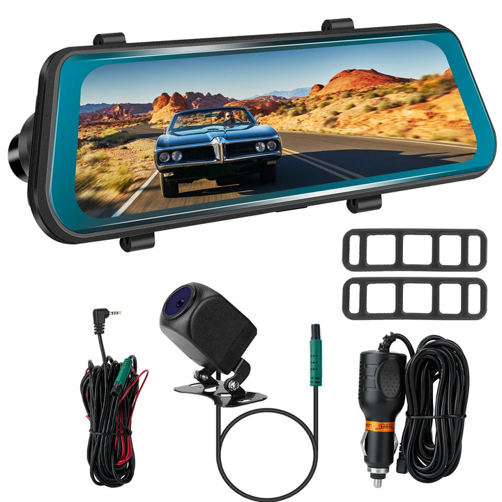 FHD 1080P Car DVR Dash Camera 9.66In Vehicle Driving Recorder with G Sensor Parking Monitoring Seamless Recording