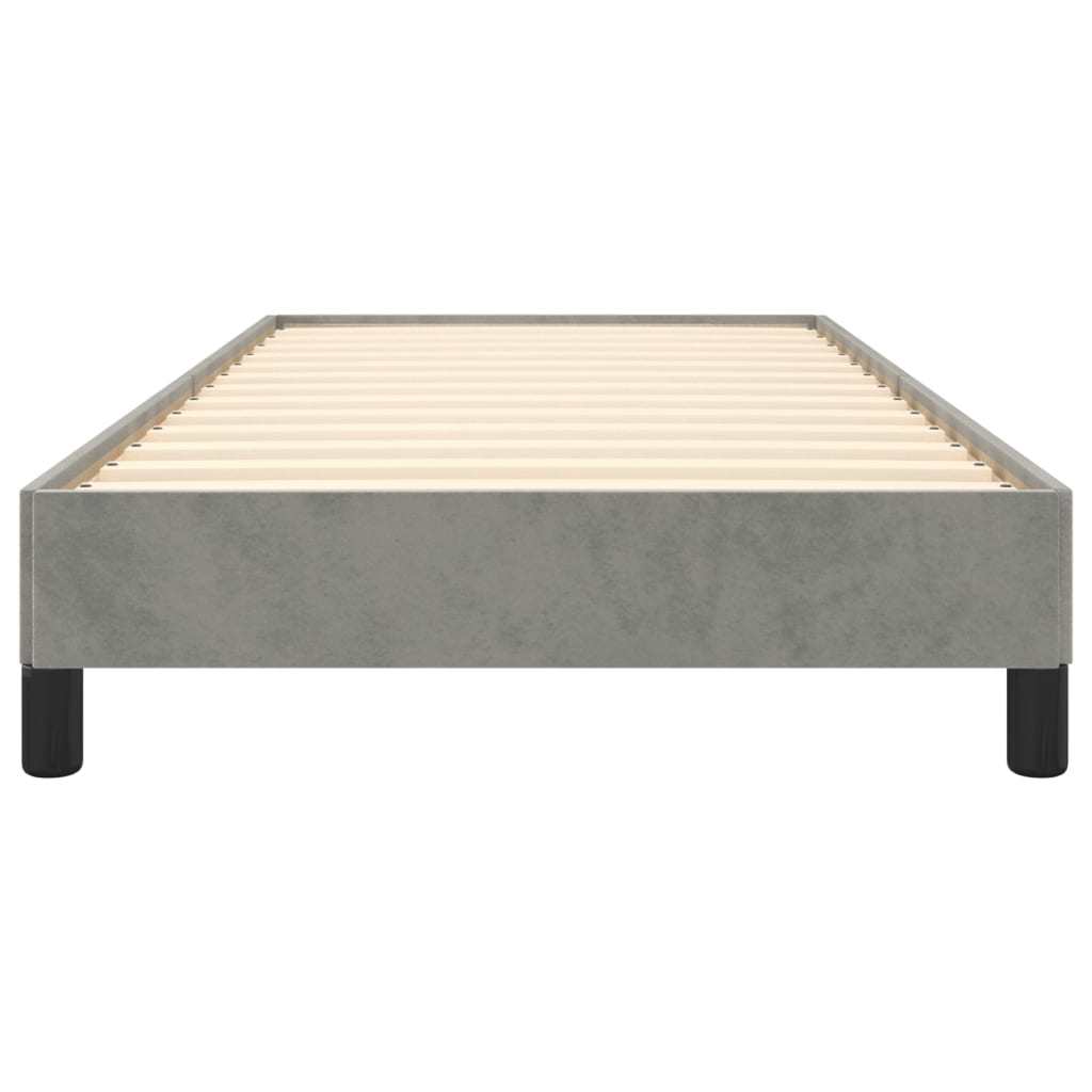 Bed Frame Light Gray 39.4"x74.8" Twin Velvet