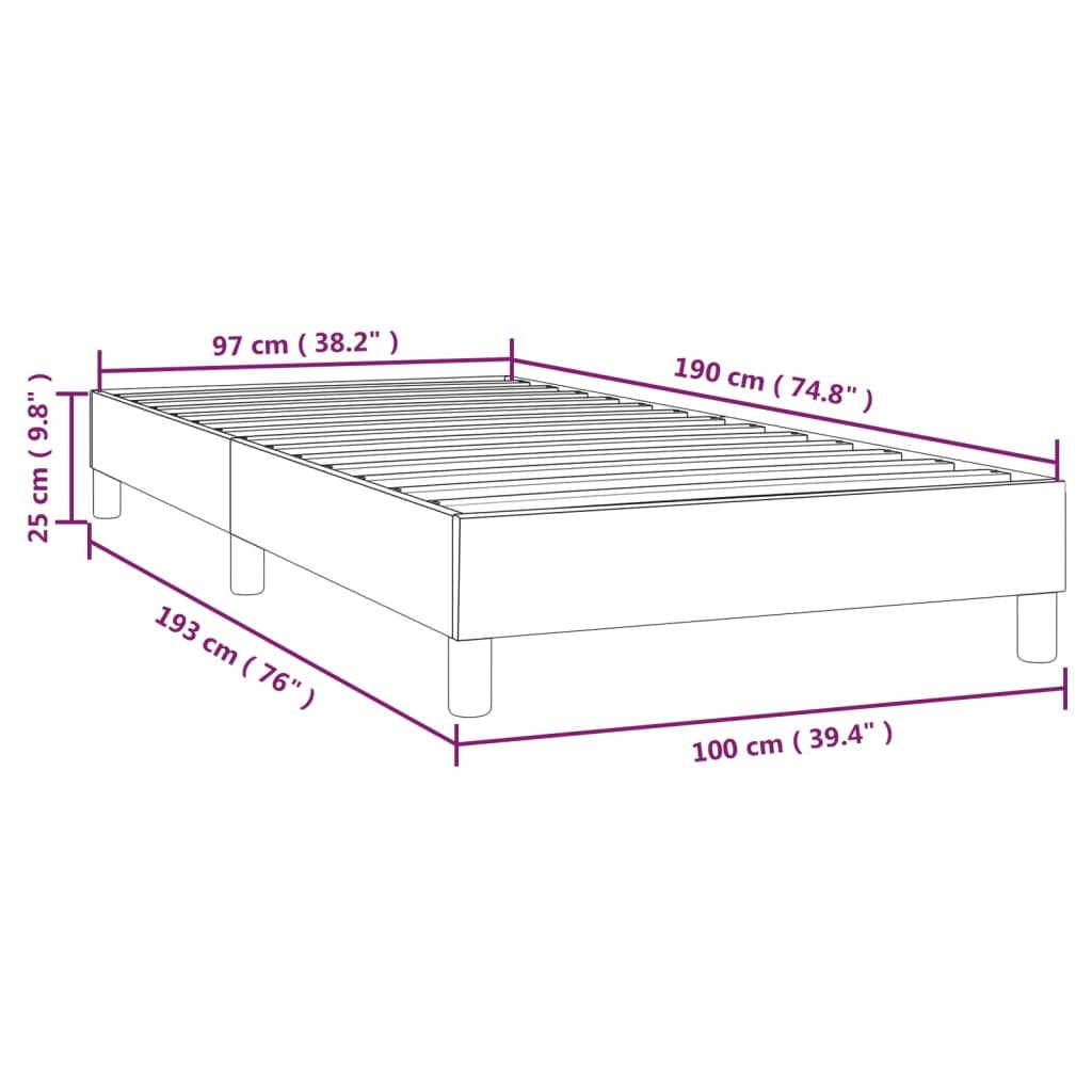Box Spring Bed Frame Black 39.4"x74.8" Twin Faux Leather