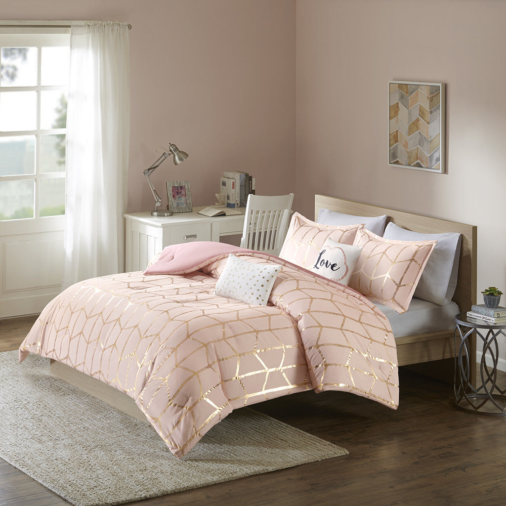 Raina Metallic Printed Comforter Set