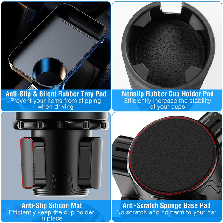 Car Cup Holder Tray 360° Rotating Car Bottle Holder Expander Adapter