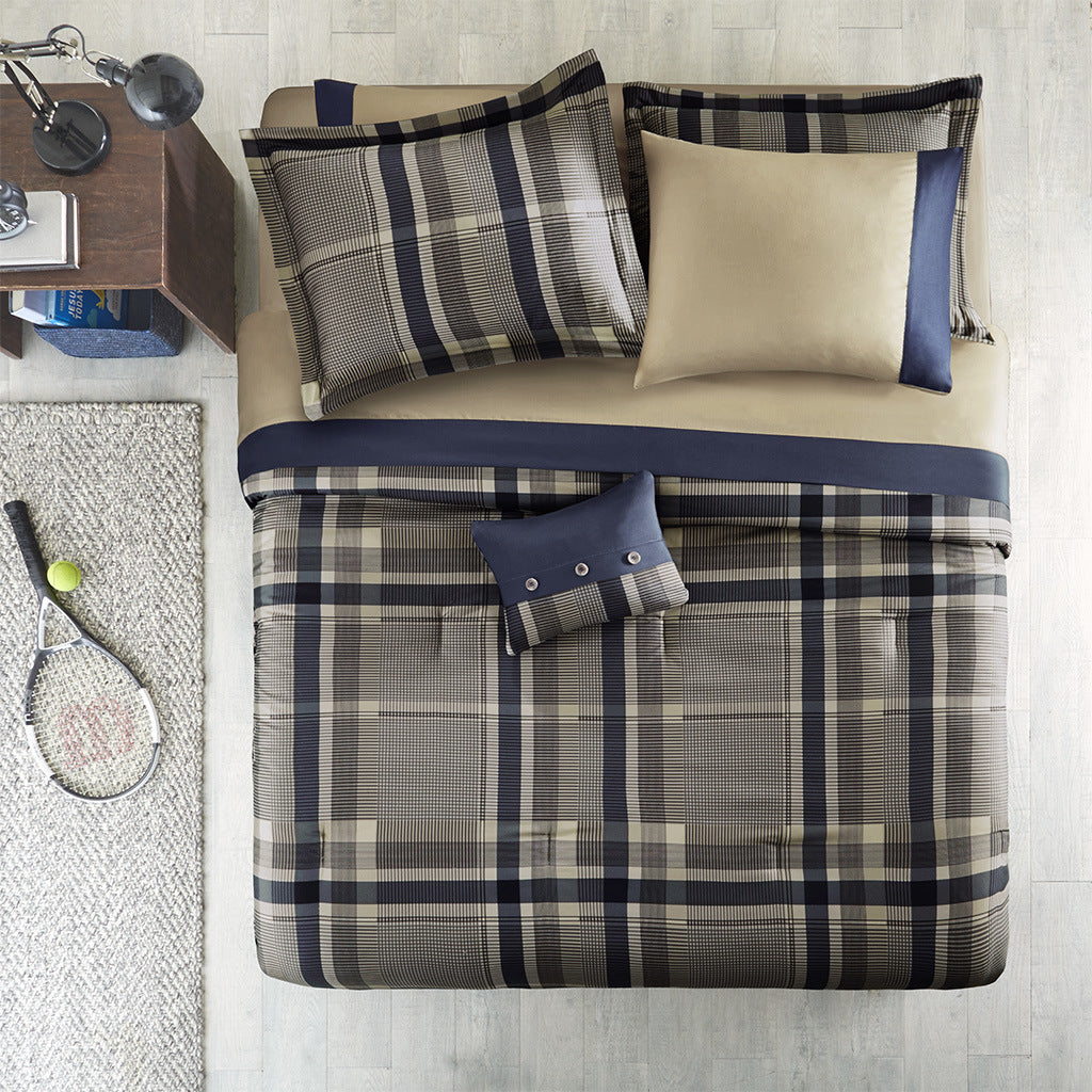 Robbie Plaid Comforter Set with Bed Sheets