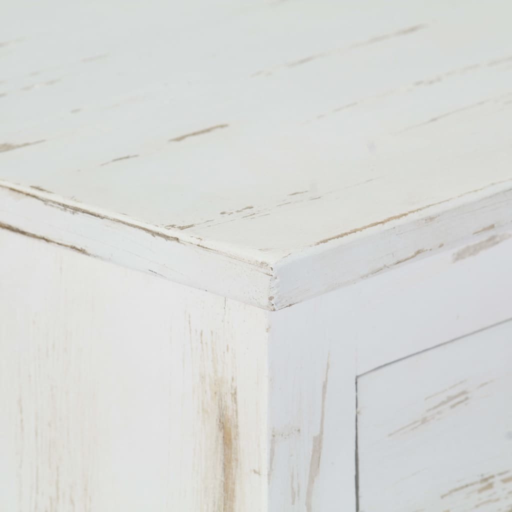 Nightstand Cabinet White 15.7"x 11.8"x 19.6" Solid Mango Wood