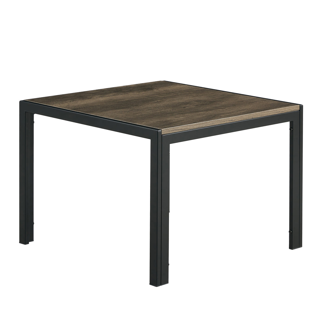 Nesting Coffee Table Set of 2  Square Modern Stacking Table with Wood Finish