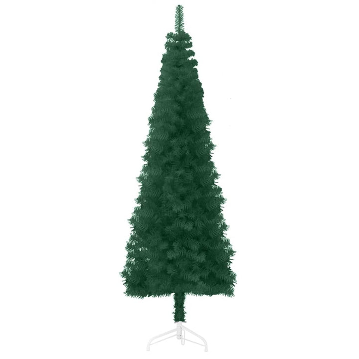 Slim Artificial Half Christmas Tree with Stand Green 70.9"