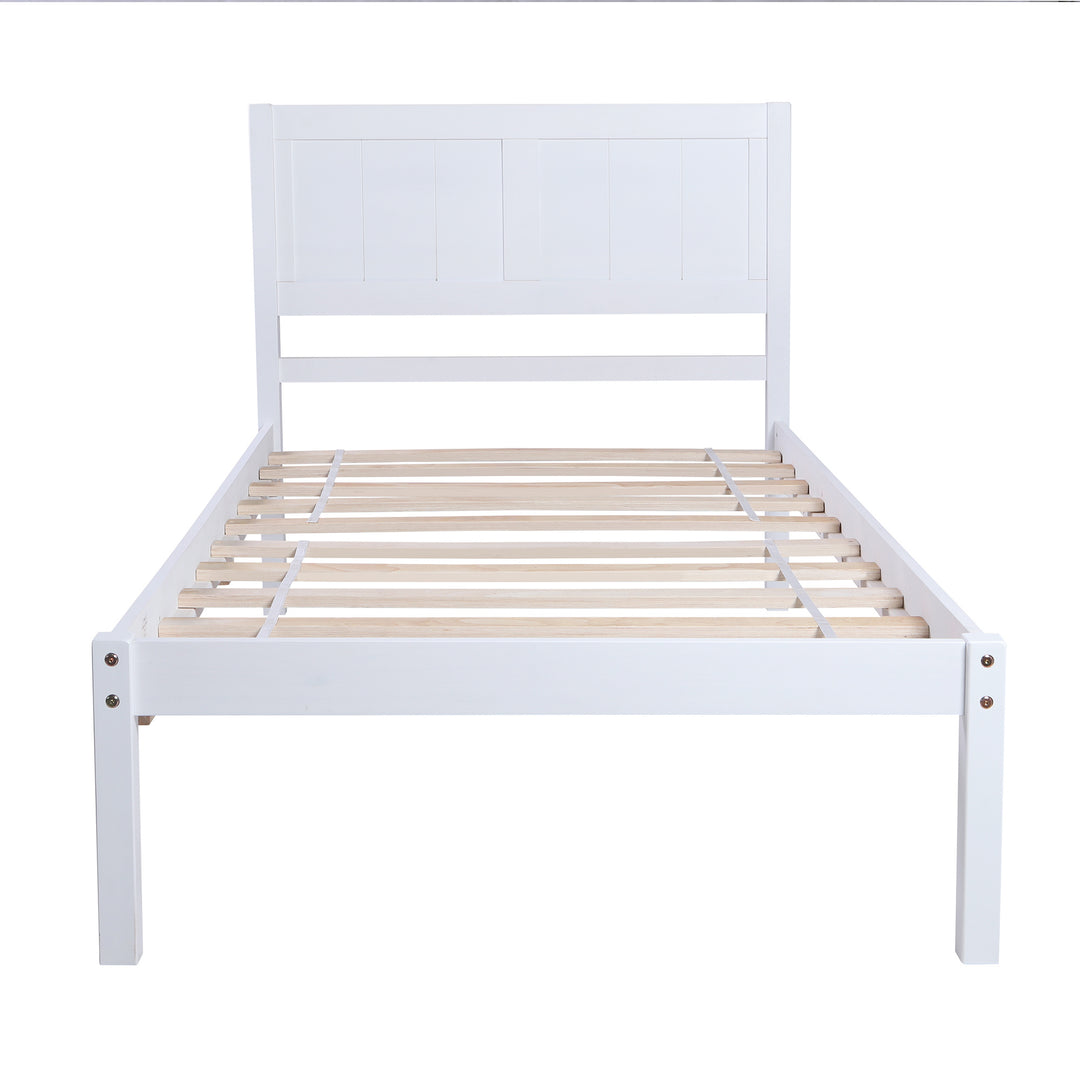 Wood Platform Bed Twin size Platform Bed with Headboard