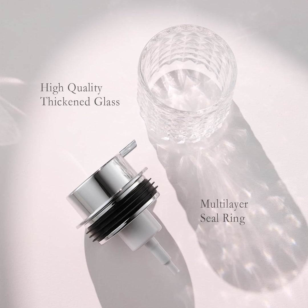 Glass Hand Foaming Soap Dispensers with Silver Pump