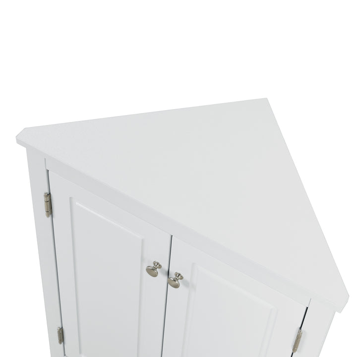 Triangle Bathroom Storage Cabinet with Adjustable Shelves, Freestanding Floor Cabinet