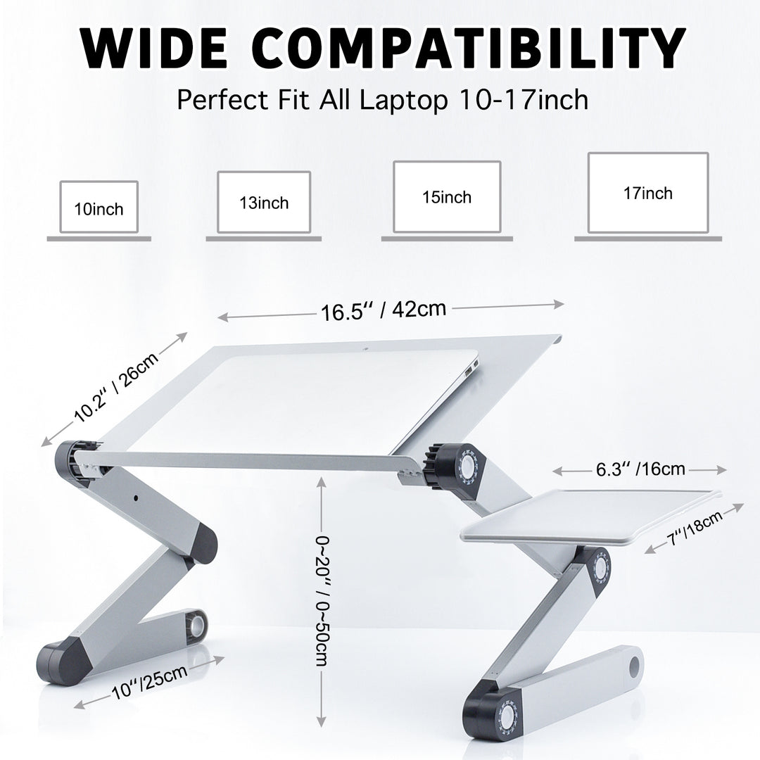 Adjustable Height Laptop Desk/Stand for Bed Portable Lap Desk Foldable Table Workstation Notebook Riser Ergonomic Computer Tray Reading Holder