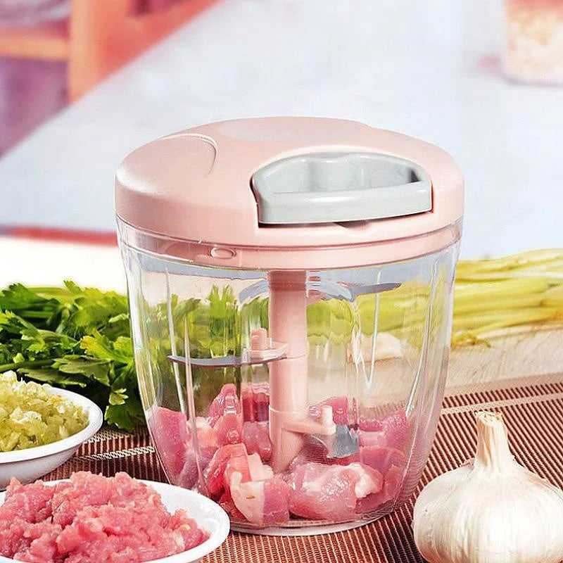 900ML Manual Meat Mincer Garlic Chopper Rotate Garlic Press Crusher Vegetable Onion Cutter Kitchen Cooking Accessories