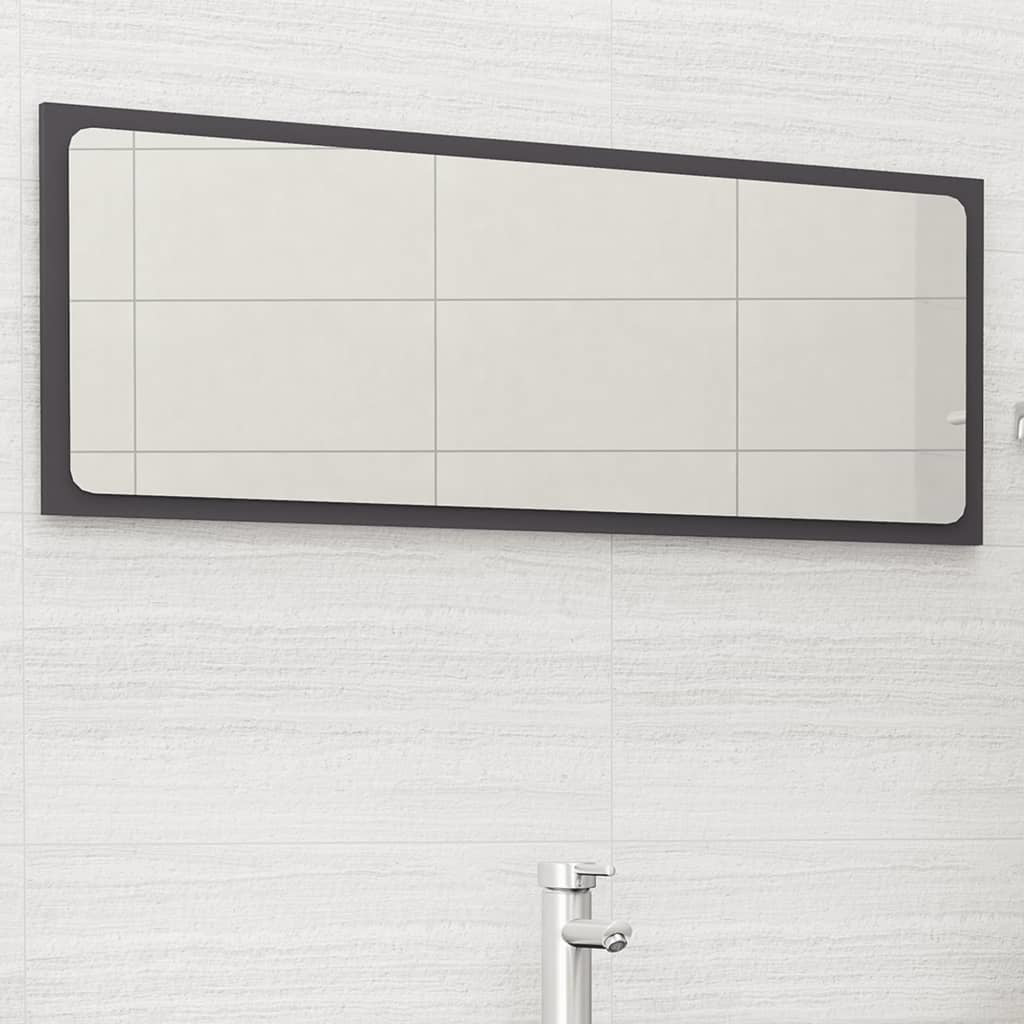 Bathroom Mirror Gray 39.4"x0.6"x14.6" Chipboard