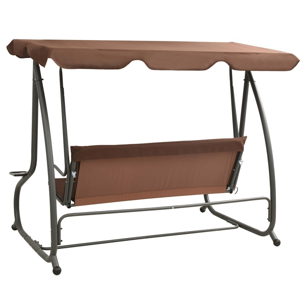 Outdoor Swing Bench with Canopy, Coffee