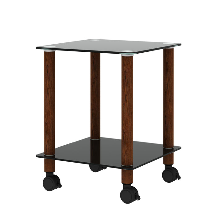 1-Piece 2-Tier Space End Table with Storage Shelves