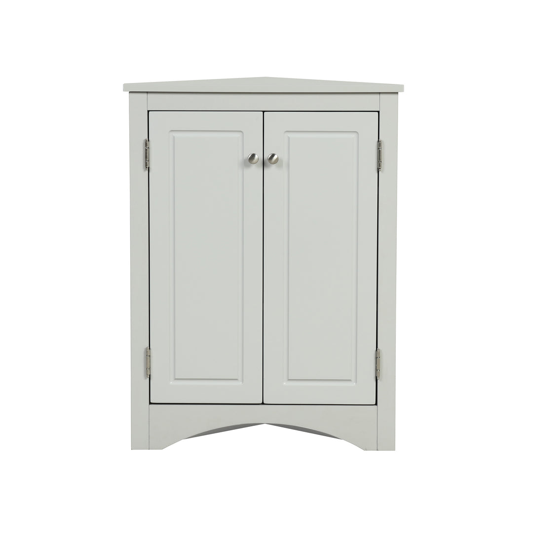 Triangle Bathroom Storage Cabinet with Adjustable Shelves, Freestanding Floor Cabinet