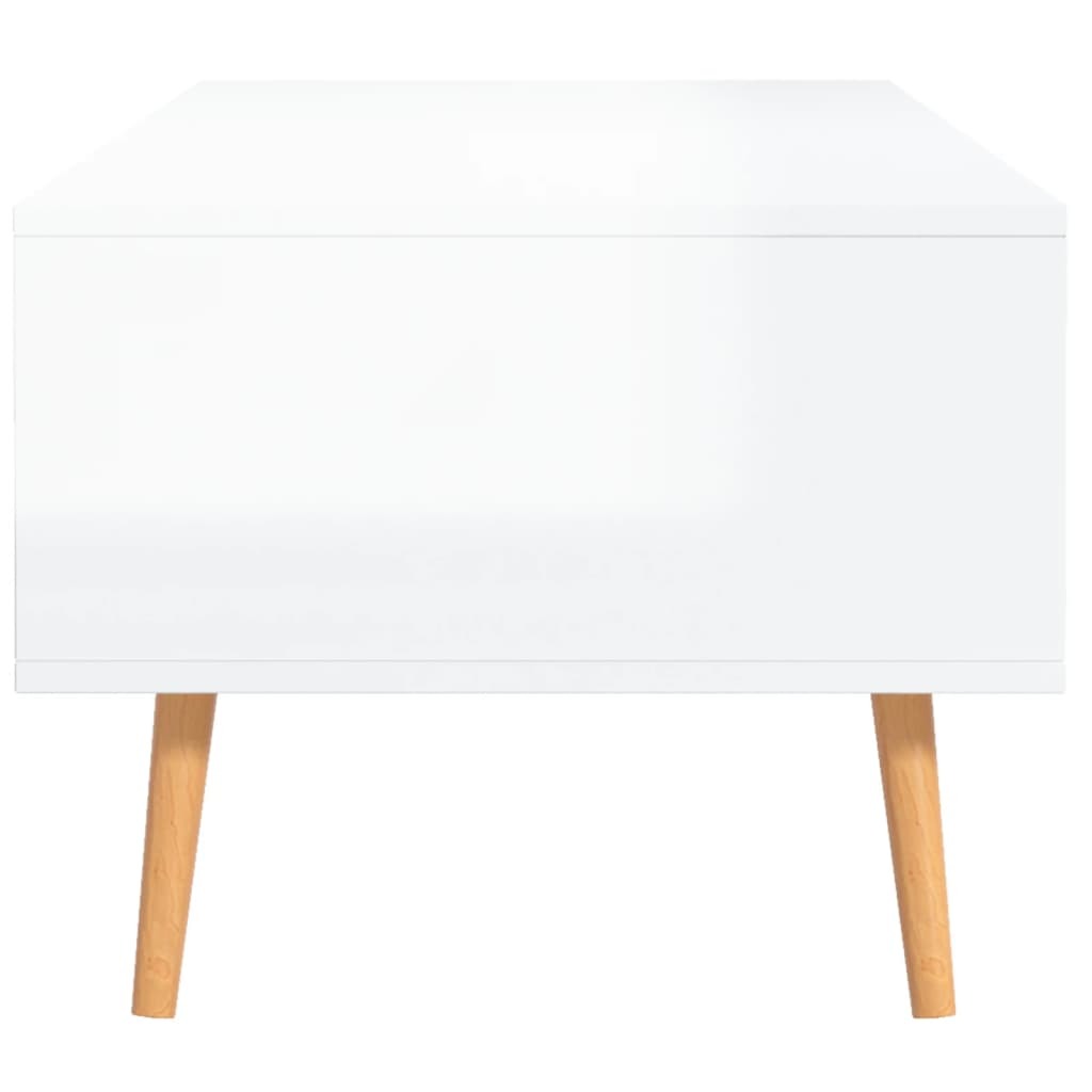 Coffee Table High Gloss White 39.4"x19.5"x16.9" Chipboard