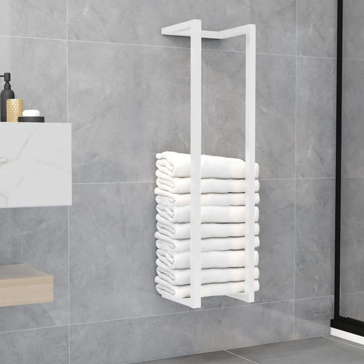 Towel Rack White 9.8"x7.9"x37.4" Steel