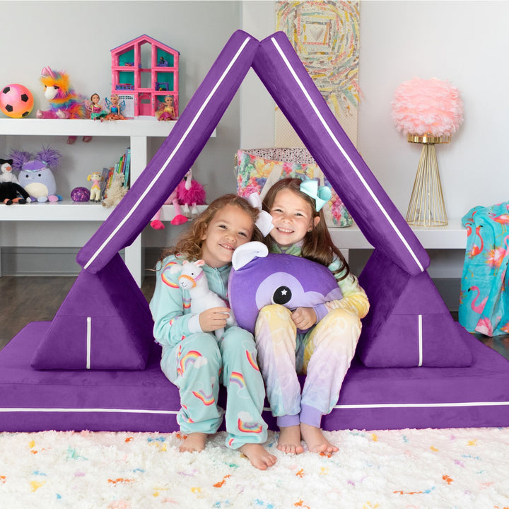 Jaxx Zipline Playscape - Imaginative Furniture Playset for Creative Kids, Grape