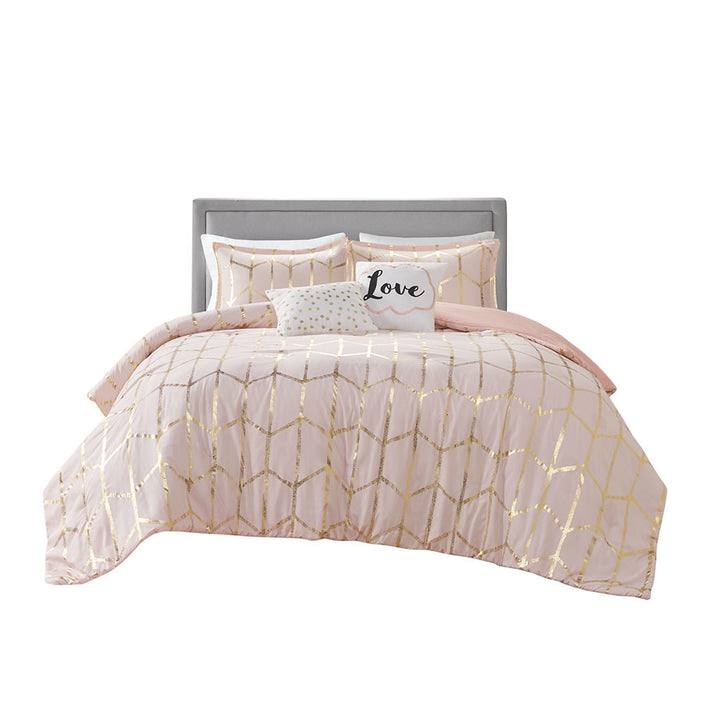 Raina Metallic Printed Comforter Set