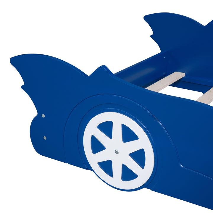 Twin Size Race Car-Shaped Platform Bed with Wheels