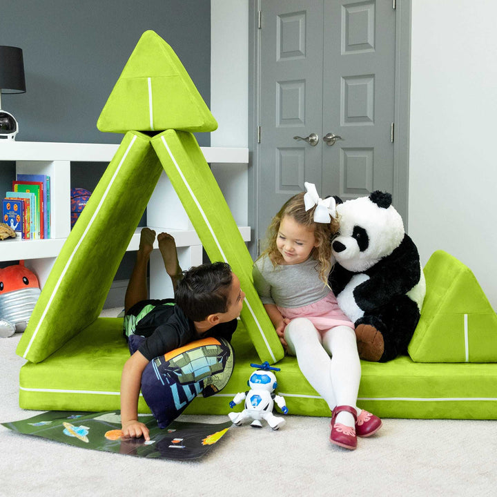 Jaxx Zipline Playscape - Imaginative Furniture Playset for Creative Kids, Lime