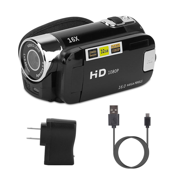 HD 1080P Digital Video Camcorder 2.7 in 16 X Zoom DV Camera 270° Rotation Rechargeable Kid Camera with Fill Light Selfie