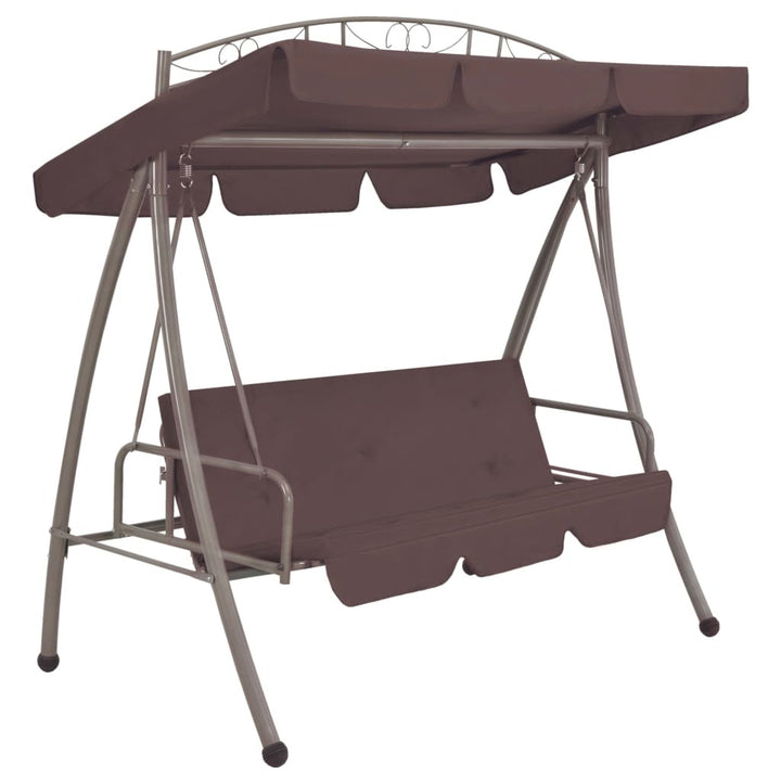 Outdoor Convertible Swing Bench with Canopy Coffee