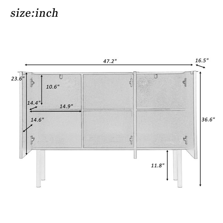 Modern Simple Sideboard with Particle Board and MDF Board  Adjustable Shelves