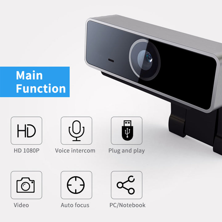 FHD 1080P Webcam USB PC Computer Webcam Auto Focus with Microphone 60-Degree Widescreen Desktop Laptop Webcam Live Streaming Webcam