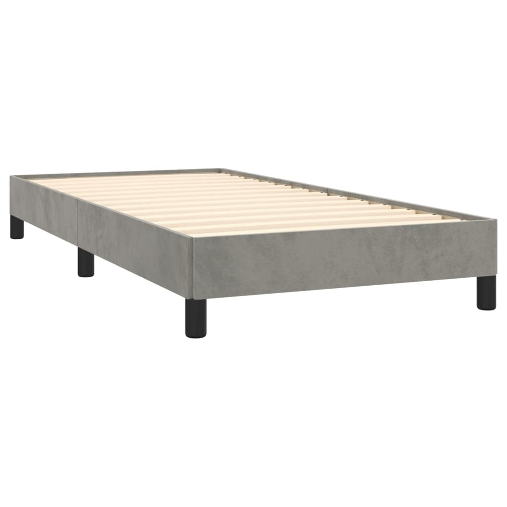 Bed Frame Light Gray 39.4"x74.8" Twin Velvet