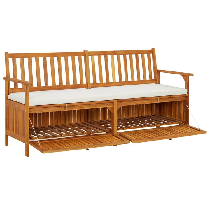 Storage Bench with Cushion 66.9" Solid Wood Acacia