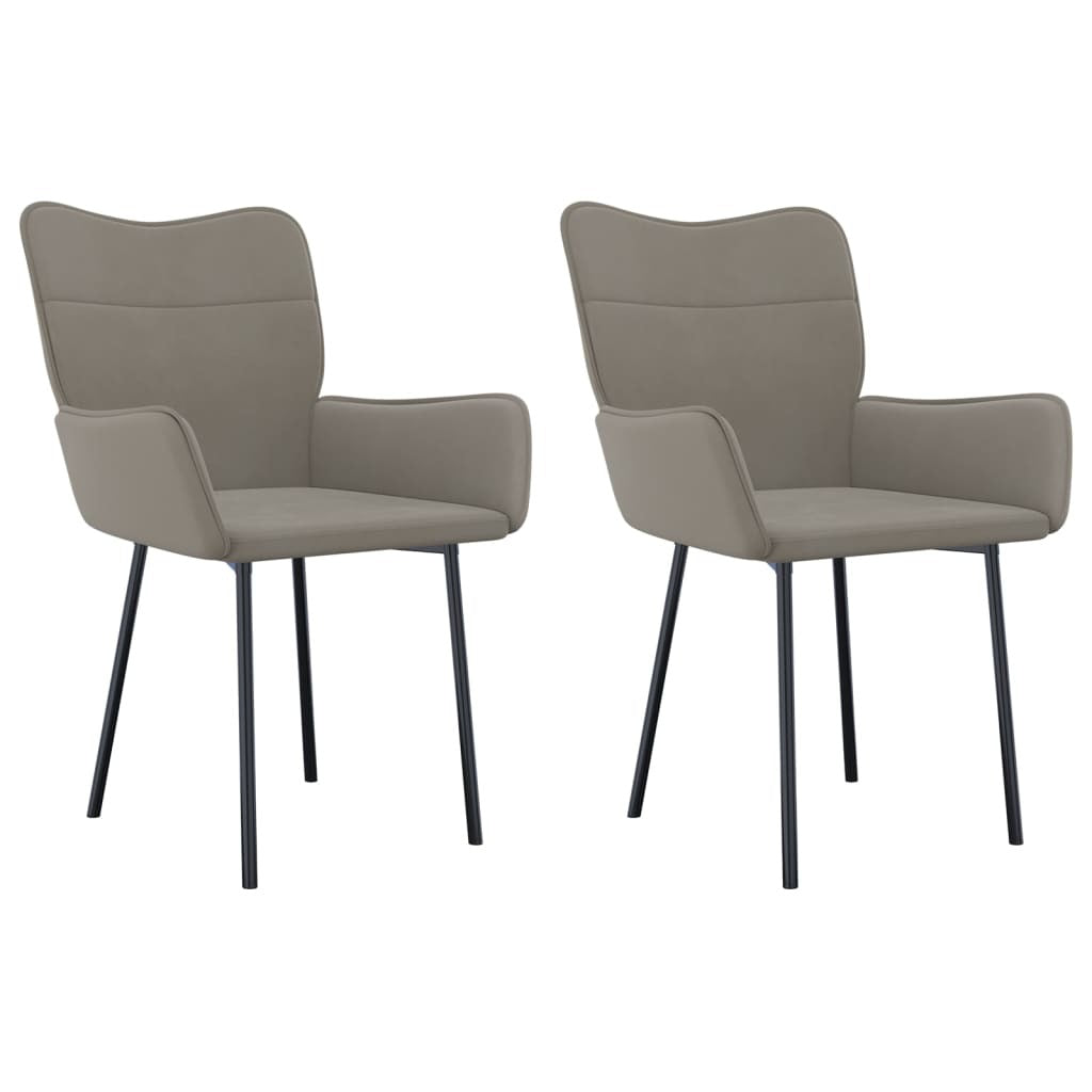 Dining Chairs 2 pcs Light Gray Velvet