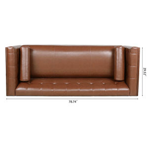 78.74" Wooden Decorated Arm 3 Seater Sofa