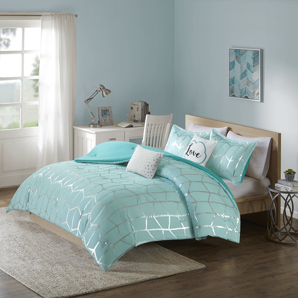 Raina Metallic Printed Comforter Set