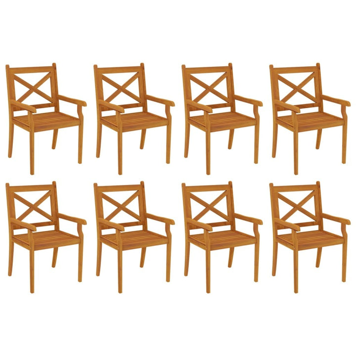 9 Piece Patio Dining Set Solid Wood Acacia