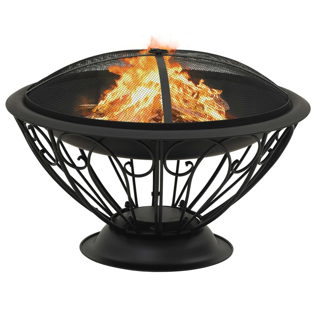 Fire Pit with Poker 29.5" XXL Steel