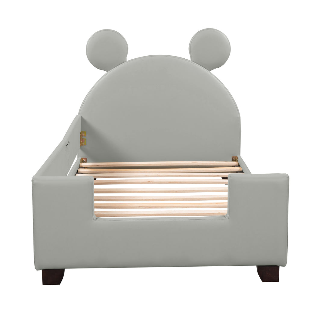 Twin Size Upholstered Daybed with Carton Ears Shaped Headboard