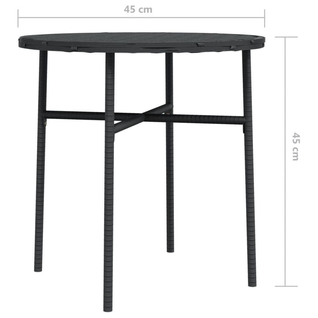 Outdoor Tea Table Black 17.7" Poly Rattan