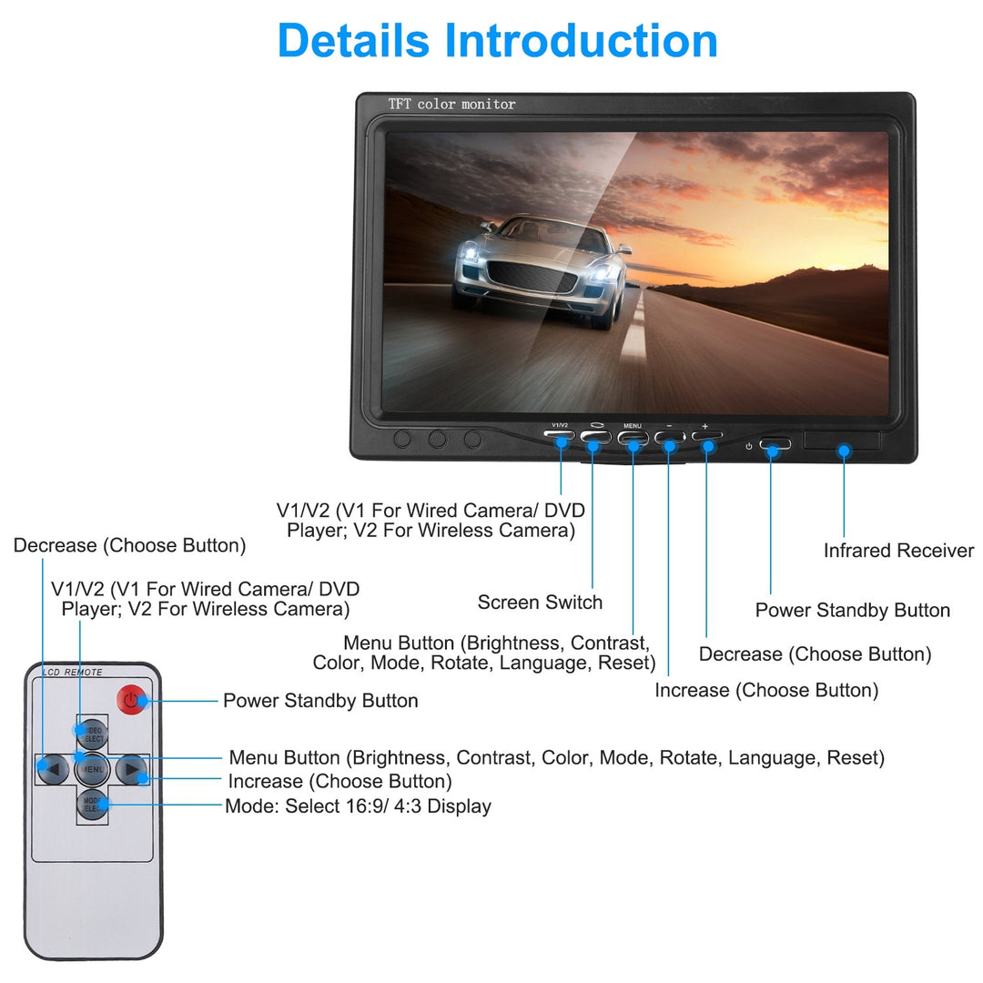 2.4 G Wireless Parking Sensor Video Camera Reversing System