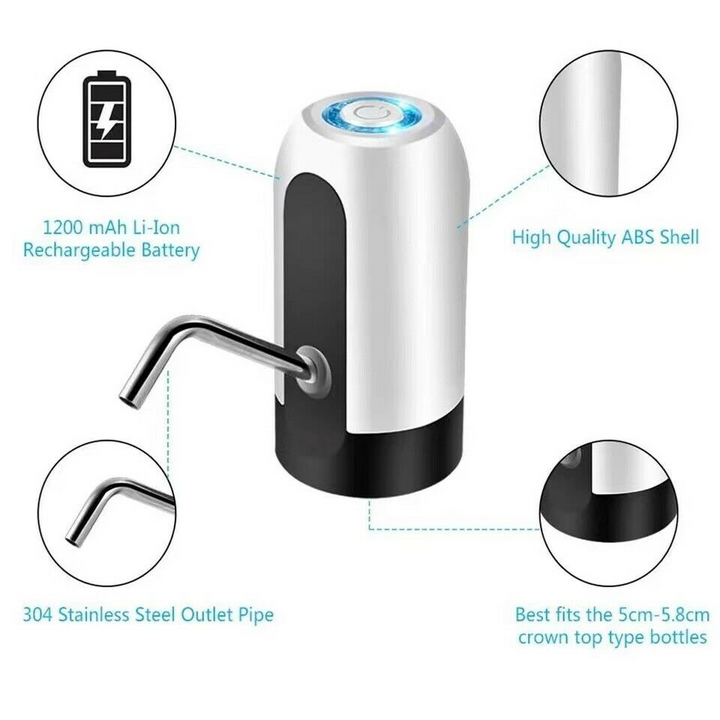 Water Bottle Switch Pump Electric Automatic Universal Dispenser 5 Gallon USB USB Water Pump Dispenser Automatic Drinking Water Bottle Pump 2/3/4/5 Gallon US XH