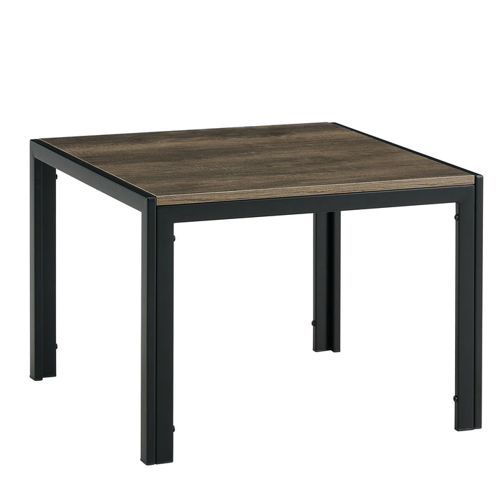 Nesting Coffee Table Set of 2  Square Modern Stacking Table with Wood Finish