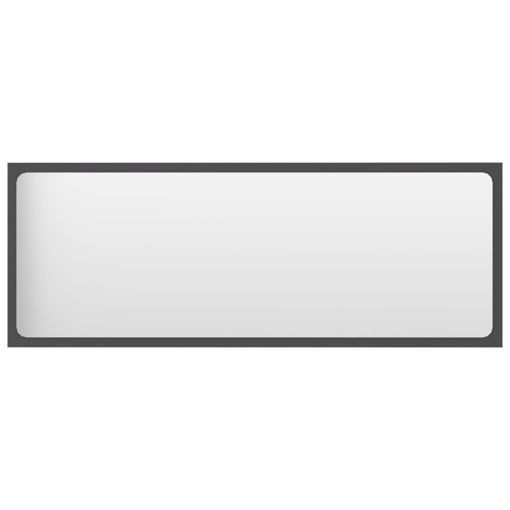 Bathroom Mirror Gray 39.4"x0.6"x14.6" Chipboard