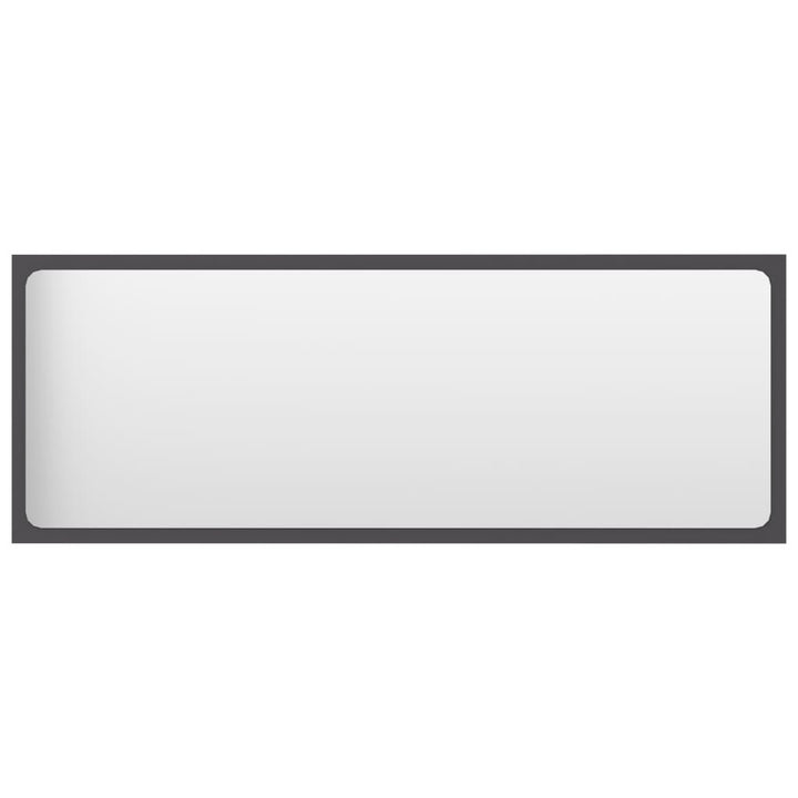 Bathroom Mirror Gray 39.4"x0.6"x14.6" Chipboard